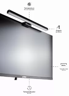 Barra De Luz Para Monitor O Laptop Acteck Luminate Shade Bl460, Led, Usb Tipo C, Negro