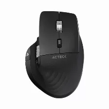 Mouse Ergonomico Acteck Virtuos Pro Mi780 Rf Inalambrico + Bluetooth, 8 Botones, 3200 Dpi, Bateria Integrada, Negro