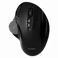 Mouse Optico Acteck Virtuos Art Mi790 Ergonomico, 2400 Dpi, Recargable, 8 Botones, Bluetooth, Negro