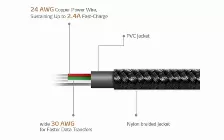 Cable Usb V8 Adata, Usb 2.0 A - Micro Usb B, 1 Metro, Aluminio, Reversible, Color Negro