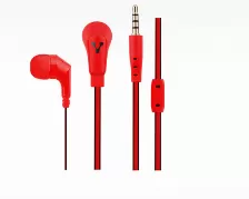  Audífonos Vorago Ep-103 Intra Auditivo Para Llamadas/música, Micrófono En Línea, Conectividad Alámbrico, Conector De 3.5 Mm Si, Color Rojo