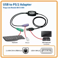 Cable Adaptador Usb - Ps/2 Tripp Lite Bidireccional (b015-000)