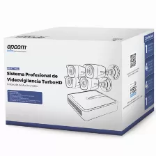 Kit De Vigilancia Epcom Dvr 4 Canales, 4 Camaras 1080p Metal Con Microfono, Ip66, Incluye Accesorios