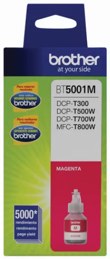  Cartucho De Tinta Brother Bt5001m, Magenta, 5000 Paginas, P/impresoras Dcp-t300dcp-t500wdcp-t700wmfc-t800w Original