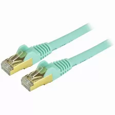  Cable De Red Startech.com Cable De 3m De Red Ethernet Rj45 Cat6 Blindado Stp - Cable Sin Enganche Snagless – Aqua, 3 M, Cat6a, Rj-45, Rj-45