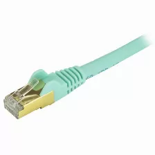 Cable De Red Startech.com Cable De 3m De Red Ethernet Rj45 Cat6 Blindado Stp - Cable Sin Enganche Snagless – Aqua, 3 M, Cat6a, Rj-45, Rj-45