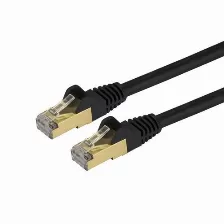 Cable De Red Startech.com Cable De 6m De Red Ethernet Rj45 Cat6 Blindado Stp - Cable Sin Enganche Snagless – Negro, 6.1 M, Cat6a, U/utp (utp), Rj-45, Rj-45