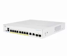  Switch Cisco Cbs350 Gestionado, L3, Cantidad De Puertos 8, Puertos 8, Sfp 2, (poe +) 8, Gigabit Ethernet (10/100/1000), 20 Gbit/s, 802.1x Radius, S...