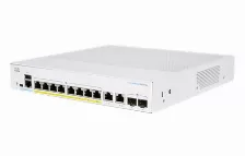 Switch Cisco Cbs350 Gestionado, L3, Cantidad De Puertos 8, Puertos 8, Sfp 2, Gigabit Ethernet (10/100/1000), 20 Gbit/s, 802.1x Radius, Ssh, Ssh-2, Ssl/tls, 1u, Negro, Gris