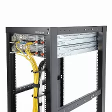 Organizador Startech.com Tipo Anillo Organizador De Cables, Color Negro, Material Acero, Capacidad Del Rack 1u