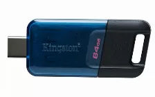 Memoria Usb Kingston Technology Datatraveler 80 64 Gb Usb Tipo C, 3.2 Gen 1 (3.1 Gen 1), Color Negro, Azul