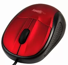 Mouse Optico Easy Line Rojo/negro El-993315 1000dpi, Usb, Ergonomico