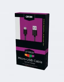 Cable Grixx Micro Usb Nylon 1 M Negro