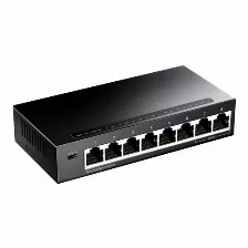 Switch De Red Cudy Gs108 8 Puertos Rj45 Gigabit Ethernet, (10/100/1000), Metal, Color Negro