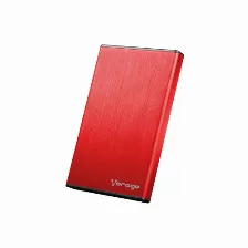 Gabinete Vorago Hdd-102 Rojo Para Disco Duro Sata 2.5 Pulg A Usb, Aluminio/plastico, Hasta 2tb, Rojo
