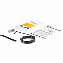 Cable Antirrobo Startech.com Candado Para Laptop - Con Bisagra Giratoria - Candado Con Combinación De 4 Dígitos, 2 M, Cerradura Con Combinación, Zinc De Acero, Negro, Plata