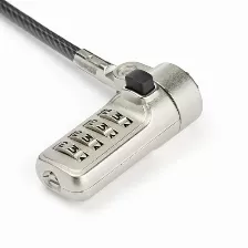 Cable Antirrobo Startech.com Ltlocknbl, 2.043 M, Noble, Cerradura Con Combinación, Zinc De Acero, Negro, Plata