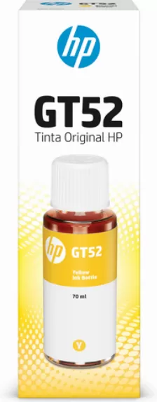  Tinta Hp Gt52, Color Amarillo, 70 Ml Original