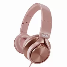 Audifonos On-ear Con Microfono Mobifree Coleccion Metalicos Color Rosa Mm-300