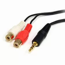 Cable De Audio Startech.com Cable De 1.8m De Audio Estéreo Mini Jack A Rca - Macho A Hembra, 3,5mm, Macho, 2 X Rca, Hembra, 1.8 M, Negro