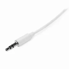 Cable De Audio Startech.com Cable De 3 Metros Delgado De Audio Estéreo Con Plug Mini Jack De 3.5mm - Macho A Macho - Blanco, 3,5mm, Macho, 3,5mm, Macho, 3 M, Blanco