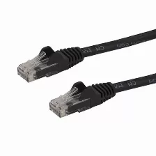 Cable De Red Startech.com Cable De Red Ethernet Snagless Sin Enganches Cat 6 Cat6 Gigabit 0.5m - Negro, 0.5 M, Cat6, U/utp (utp), Rj-45, Rj-45
