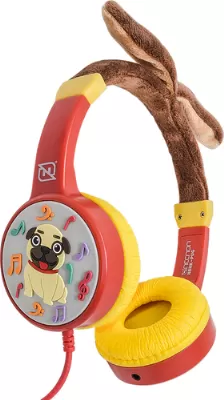  Audífonos Necnon Nbhk-pug Diadema Para Música, Micrófono No Disponible, Conectividad Alámbrico, Color Rojo, Amarillo