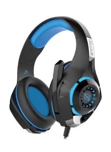  Audífonos Necnon Nbhg-viper Diadema Para Juego, Micrófono Boom, Conectividad Alámbrico, Conector De 3.5 Mm Si, Color Negro, Azul, Plata