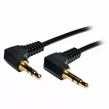 Cable De Audio Tripp Lite P312-001-2ra Cable De Audio Mini Estéreo De 3.5 Mm Con Dos Enchufes En ángulo Recto (m/m), 0.3 M [1 Pie], 3,5mm, Macho, 3,5mm, Macho, 0.3 M, Negro