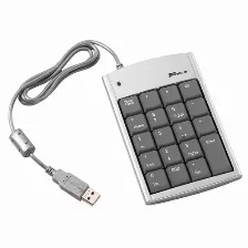 Teclado Targus Ultra Mini Usb Keypad Alámbrico, Conexión Usb, 19 Teclas, Color Plata