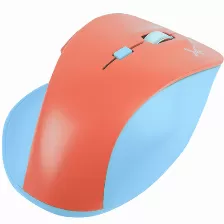 Mouse Perfect Choice Thumb 6 Botones, 1600 Dpi, Interfaz Rf Inalámbrico, 10 M, Batería Aaa, Color Azul, Naranja