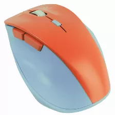 Mouse Perfect Choice Thumb 6 Botones, 1600 Dpi, Interfaz Rf Inalámbrico, 10 M, Batería Aaa, Color Azul, Naranja