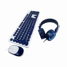 Kit Teclado Y Mouse Perfect Choice Pc-201731 Conexión Usb, Color Azul