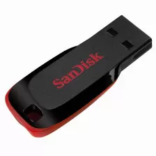 Memoria Usb Sandisk Cruzer Blade 64 Gb, 2.0, Factor De Forma Sin Tapa, Color Negro, Rojo