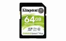 Memoria Sd Xc Kingston Canvas Select Plus, 64gb, Clase 10 Uhs-i Hasta 100mb/s