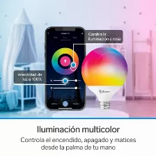 Foco Led Multicolor Steren Shome-122, Wi-fi, E27, 15 W, 1 500 Lm, 100 - 240 V, 50/60 Hz, Compatible Alexa/google Assistant