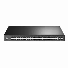 Switch Tp-link Tl-sg3452p Gestionado, L2/l3, Cantidad De Puertos 48, Puertos 48, (poe +) 48, Gigabit Ethernet (10/100/1000), 104 Gbit/s, 1u, Negro