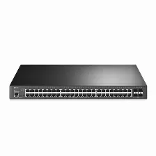 Switch Tp-link Tl-sg3452xp Gestionado, L2+, Cantidad De Puertos 48, Gigabit Ethernet (10/100/1000), 176 Gbit/s, 1u, Negro