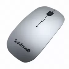  Kit Mouse Inalambrico Recargable Y Mousepad Techzone , Inalambrico, 1600 Dpi, Color Plata, 4 Botones, Tz18mouinamp-pl