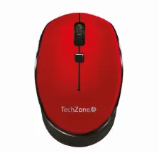 Mouse Techzone Tz19mou01 Inalambrico Usb 1600 Dpi Rojo, Negro, Tz19mou01-inar