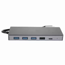 Docking Station Techzone Tz21ds2c Con Pd Charger Y Adaptador Usb-c 3.1 A Usb-a 3.0