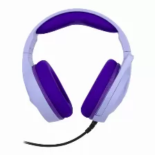 Audífonos Vortred Axolotl Headband Diadema Para Juego, Micrófono En Línea, Conectividad Alámbrico, Conector De 3.5 Mm Si, Color Violeta, Blanco
