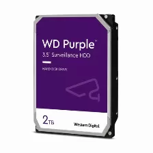 Disco Duro Western Digital Purple 2tb, Sata Iii, 6 Gbit/s, Cache 64mb, 5400rpm, 3.5 Pulgadas, Videovigilancia
