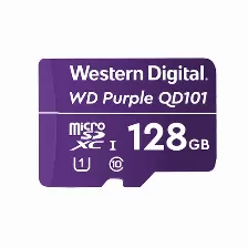 Memoria Microsdxc Western Digital Purple Sc Qd101, 128 Gb Purpura, C10, Smart Video Vigilancia, Ultra Resistencia 64 Tbw