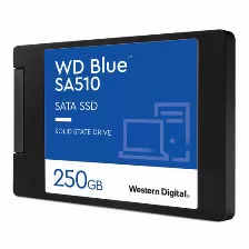Ssd Western Digital Blue Sa510 250gb, 2.5 Pulg, Serial Ata Iii 6 Gbit/s, Lectura 555 Mb/s, Escritura 440 Mb/s