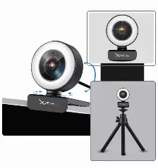 Camara Web Xzeal Con Microfono, Resolucion 1920 X 1080 Pixeles, Full Hd, Aro De Luz Led, Usb, Color Negro, Xzst300b