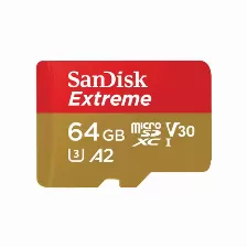 Memoria Sandisk Extreme 64 Gb, Velocidad 160 Mb/s, Clase 10